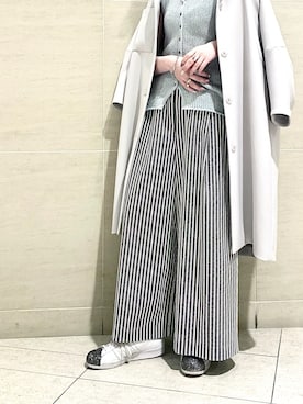 「ニットキャミソール」｜「アイテム（チェスターコート）」を使った、HALUKAさん（レディース・167cm）の春コーディネート