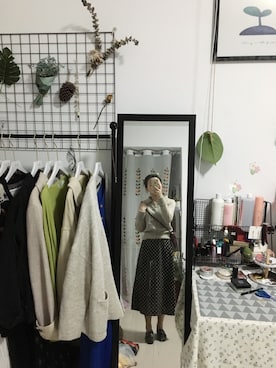 「H&M（エイチ・アンド・エム）のアイテム（ジャージ）」を使った、就地瓜吧さん（レディース・162cm）の秋コーディネート