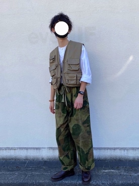 「迷彩」｜「アイテム（その他アウター）」を使った、しょーtさん（メンズ・180cm）の秋コーディネート
