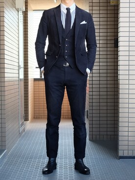 「Paul Smith（ポールスミス）のアイテム（ブーツ）」を使った、Yuki Sugaさん（メンズ・179cm）の冬コーディネート