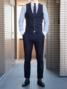 「Paul Smith（ポールスミス）のアイテム（ブーツ）」を使った、Yuki Sugaさん（メンズ・179cm）の冬コーディネート