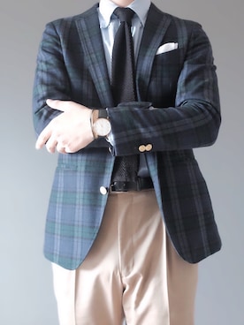 「LARS LARSEN（ラースラーセン）のアイテム」を使った、Yuki Sugaさん（メンズ・179cm）の秋コーディネート