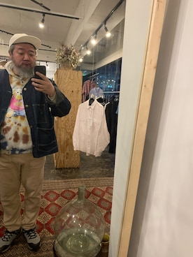 「OSHKOSH（オシュコシュ）のアイテム（ジャケット/アウター）」を使った、熊坂スグルさん（メンズ・181cm）の春コーディネート
