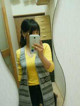 「しまむら（シマムラ）のアイテム（Tops、グレー系）」を使った、きりさん（レディース・153cm）の秋コーディネート