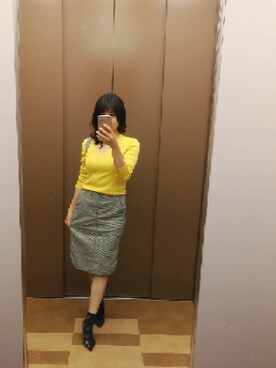 「GU（ジーユー）のアイテム（Skirts、その他）」を使った、きりさん（レディース・153cm）の秋コーディネート