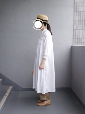 「ヴィンテージワンピース」｜「アイテム（帽子）」を使った、kukkaさん（レディース・165cm）の夏コーディネート