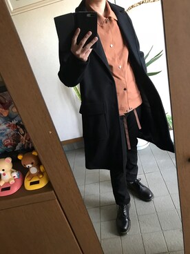 「リドム」｜「アイテム（チェスターコート）」を使った、taka..さん（メンズ・175cm）の秋コーディネート
