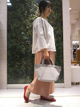 「スカーチョ」｜「アイテム（バレエシューズ）」を使った、みみさん（レディース・159cm）の春コーディネート