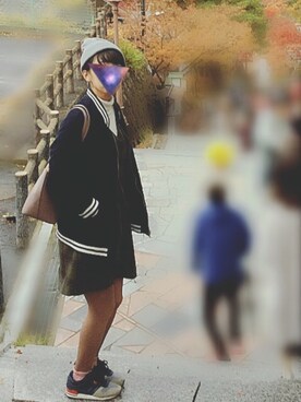 「archives（アルシーヴ）のアイテム（ジャンパースカート）」を使った、にゃのさん（レディース・166cm）の秋コーディネート