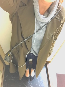 「裏ボア」｜「アイテム（トレンチコート）」を使った、あらみ(記録用)さん（レディース・169cm）の秋コーディネート
