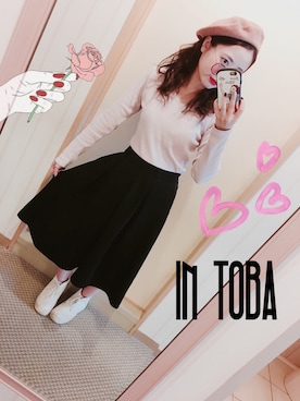 「ヒラキ（ヒラキ）のアイテム（ハンチング/ベレー帽）」を使った、みげるさん（レディース・156cm）の秋コーディネート