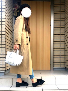 「BEAMS（ビームス）のアイテム（トレンチコート）」を使った、たけむさん（レディース・166cm）の春コーディネート