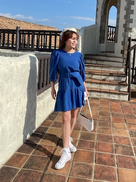 「アイテム（バレッタ/ヘアクリップ、ホワイト系）」を使った、Anna Shinozakiさん（レディース・153cm）の春コーディネート