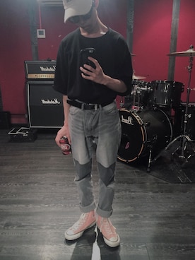 「M.Y.O.B（エム.ワイ.オー.ビー）のアイテム（帽子）」を使った、kantaさん（メンズ・160cm）の夏コーディネート