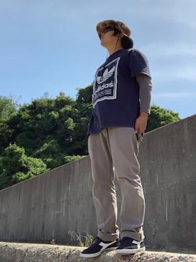 「DAISO（DAISO）のアイテム（帽子）」を使った、BATAさん（メンズ・178cm）の春コーディネート