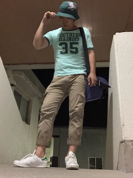 「Modern Amusement（モダンアミューズメント）のアイテム」を使った、BATAさん（メンズ・178cm）の夏コーディネート