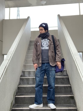 「devirock（デビロック）のアイテム（ジャケット/アウター）」を使った、BATAさん（メンズ・178cm）の冬コーディネート