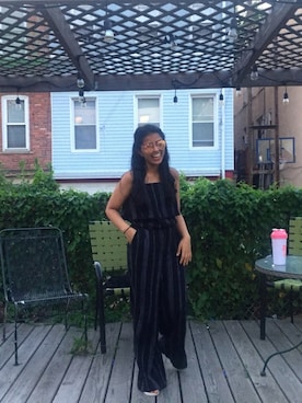 「BBQ」｜「アイテム（サロペット/オーバーオール）」を使った、Michelleさん（レディース・157cm）の夏コーディネート