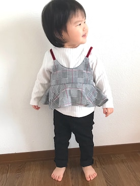 「黒パンツ」｜coco☺︎さん（キッズ・80cm）の冬コーディネート