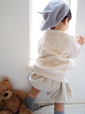 「アイテム（スウェット）」を使った、manatoさん（キッズ・70cm）の春コーディネート