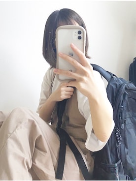 「OLIVE des OLIVE（オリーブデオリーブ）のアイテム（オールインワン・サロペット）」を使った、みくさん（レディース・153cm）の夏コーディネート