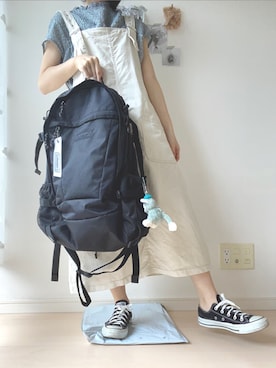 「OLIVE des OLIVE（オリーブデオリーブ）のアイテム（オールインワン・サロペット）」を使った、みくさん（レディース・153cm）の夏コーディネート