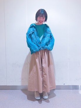 「SEVENDAYS=SUNDAY（セブンデイズサンデイ）のアイテム（Tシャツ/カットソー）」を使った、のんすけさん（レディース・160cm）の春コーディネート
