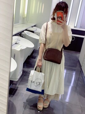 「ehka sopo（エヘカソポ）のアイテム（シャツワンピース）」を使った、らあこさん（レディース・156cm）の秋コーディネート