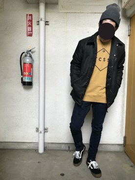 「TCSS（ティーシーエスエス）のアイテム（スウェット）」を使った、takaさん（メンズ・172cm）の冬コーディネート