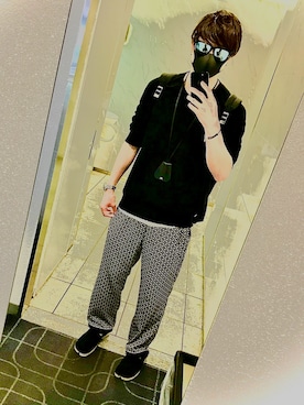 「マルジェラ」｜「アイテム（スリッポン）」を使った、junさん（メンズ・180cm）の夏コーディネート