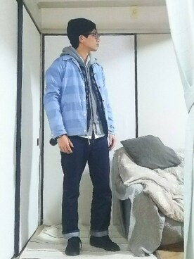 「ドラフトリーバイス」｜「アイテム（帽子）」を使った、ponさん（メンズ・166cm）の冬コーディネート