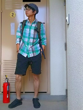 「SUNDAY WORKS（サンデーワークス）のアイテム」を使った、ponさん（メンズ・166cm）の夏コーディネート