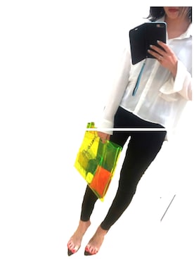 「クリアサンダル」｜「アイテム（財布/小物）」を使った、Mah*さん（レディース・163cm）の夏コーディネート