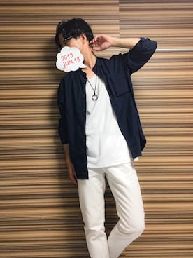 「Luz Llena（ラズレナ）のアイテム（パンツ）」を使った、こーすけんぬ13世さん（メンズ・170cm）の夏コーディネート