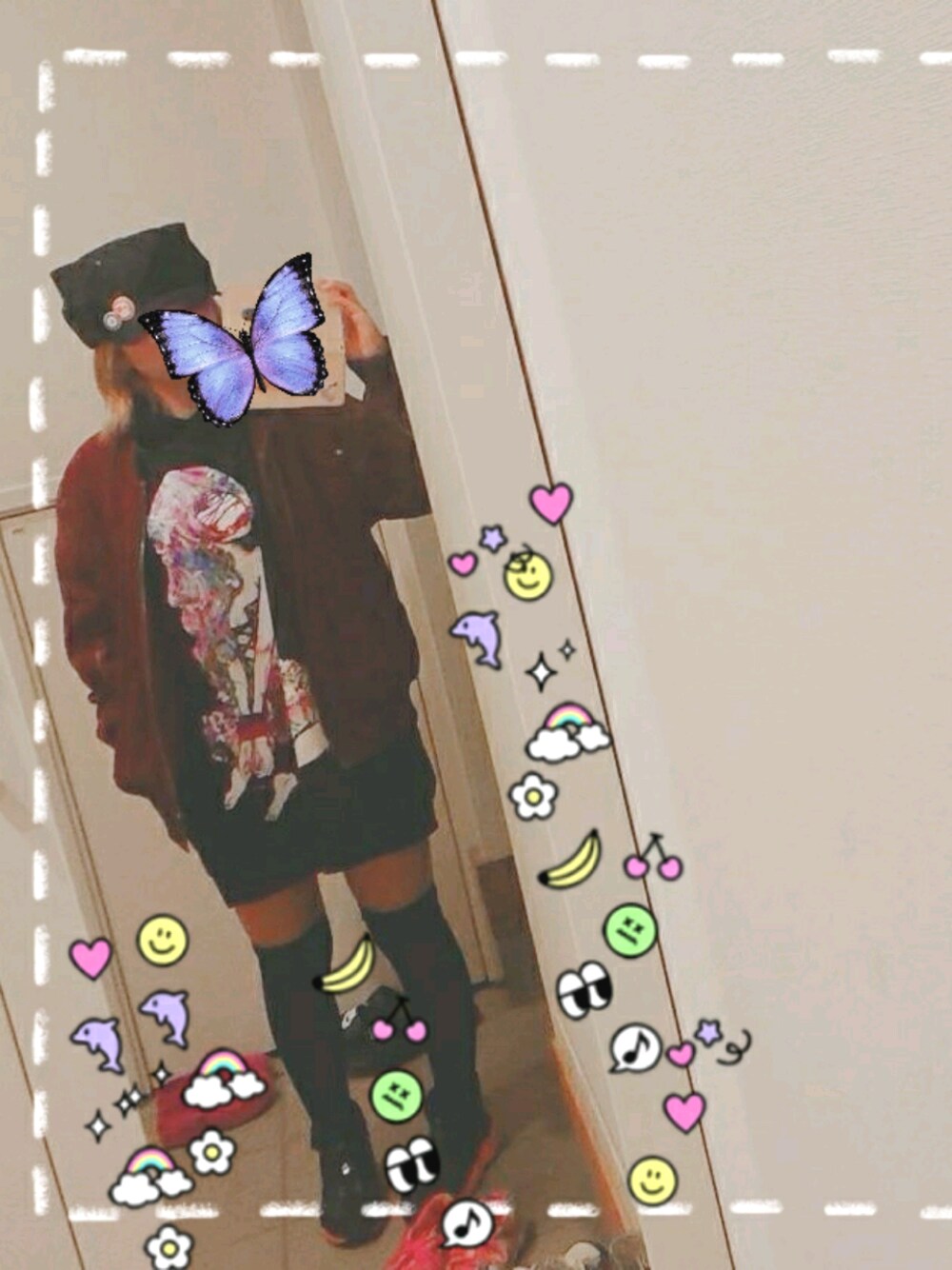 「アスカの帽子」｜「ankoROCKのアイテム（ワンピース/ドレス、ブラック系）」を使った、krnk7112さん（レディース・155cm）の冬コーディネートの1枚目の写真