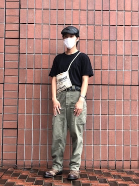 「Hanes」｜「アイテム（帽子）」を使った、よーじさん（メンズ・174cm）の秋コーディネート