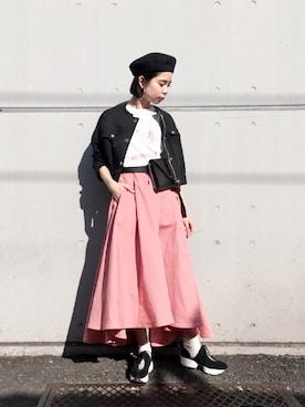 「グラミチ別注」｜「アイテム（ジャケット/アウター）」を使った、enaさん（レディース・163cm）の春コーディネート