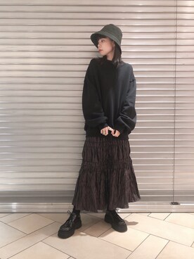 「SWEET SKTBS（スウィートスケートボード）のアイテム」を使った、enaさん（レディース・163cm）の秋コーディネート