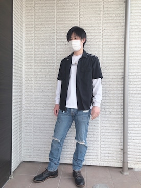 「Abercrombie&Fitch（アバークロンビーアンドフィッチ）のアイテム（デニムパンツ）」を使った、hirokiさん（メンズ・173cm）の春コーディネート