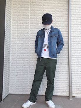 「シュプリーム」｜「アイテム（デニムジャケット）」を使った、hirokiさん（メンズ・173cm）の春コーディネート