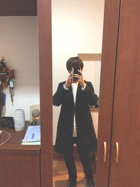 「アイテム（チェスターコート）」を使った、harutoさん（メンズ・170cm・10代）の秋コーディネート