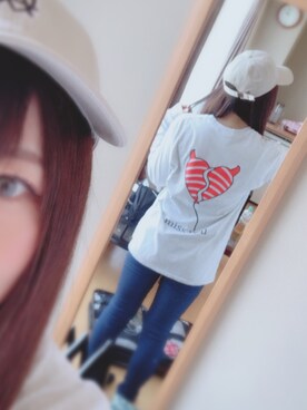 「Deviluse（Deviluse）のアイテム（キャップ）」を使った、あこさんさん（レディース・158cm）の春コーディネート