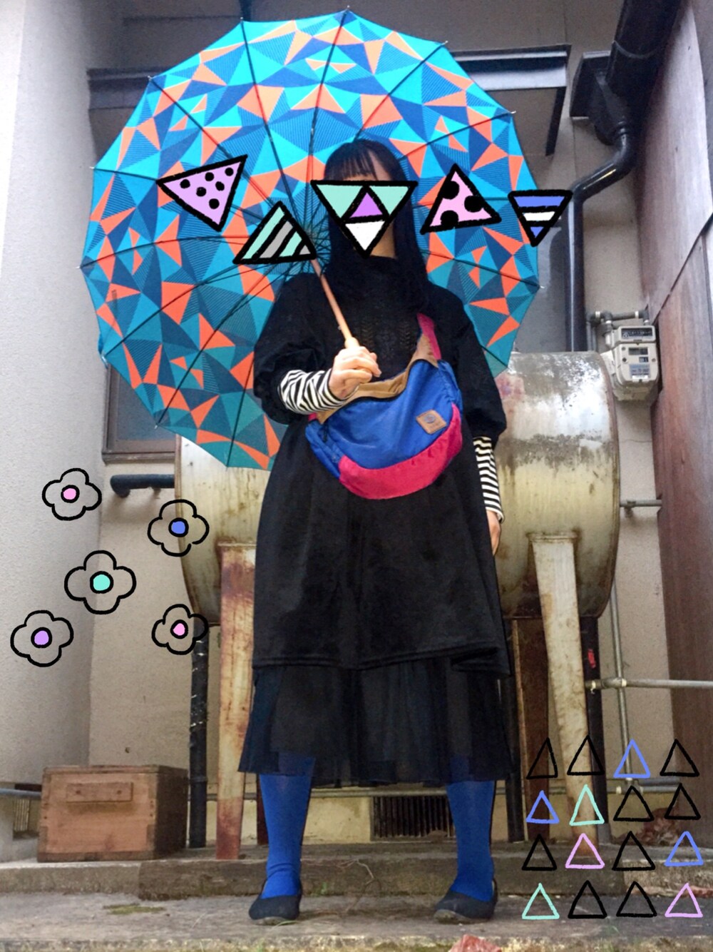 「雨、ワンピース、merlot」｜「.のアイテム（その他、その他）」を使った、にむさん（レディース・158cm）の春コーディネートの1枚目の写真