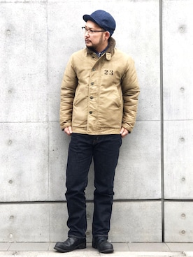 「zozoデニム」｜「アイテム（ブルゾン）」を使った、TATSUYOSHI.KIDAさん（メンズ・171cm）の冬コーディネート