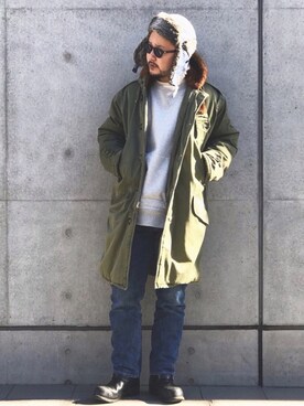 「CHALLENGER（チャレンジャー）のアイテム（帽子）」を使った、TATSUYOSHI.Kさん（メンズ・171cm）の冬コーディネート