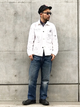 「アイテム（財布/小物、ブルー系）」を使った、TATSUYOSHI.KIDAさん（メンズ・171cm）の春コーディネート