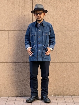 「BIG MAC（ビッグマック）のアイテム（カバーオール）」を使った、TATSUYOSHI.KIDAさん（メンズ・171cm）の秋コーディネート