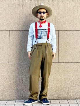 「バンダナ」｜「アイテム（スリッポン）」を使った、TATSUYOSHI.KIDAさん（メンズ・171cm）の春コーディネート