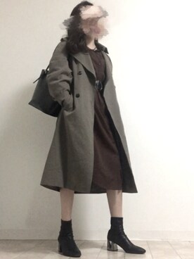 「COQULE（コクレ）のアイテム（トレンチコート）」を使った、iiichanさん（レディース・157cm）の春コーディネート