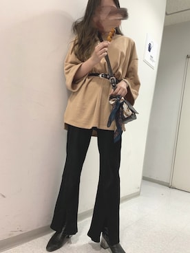 「リブニットパンツ」｜iiichanさん（レディース・157cm）の春コーディネート